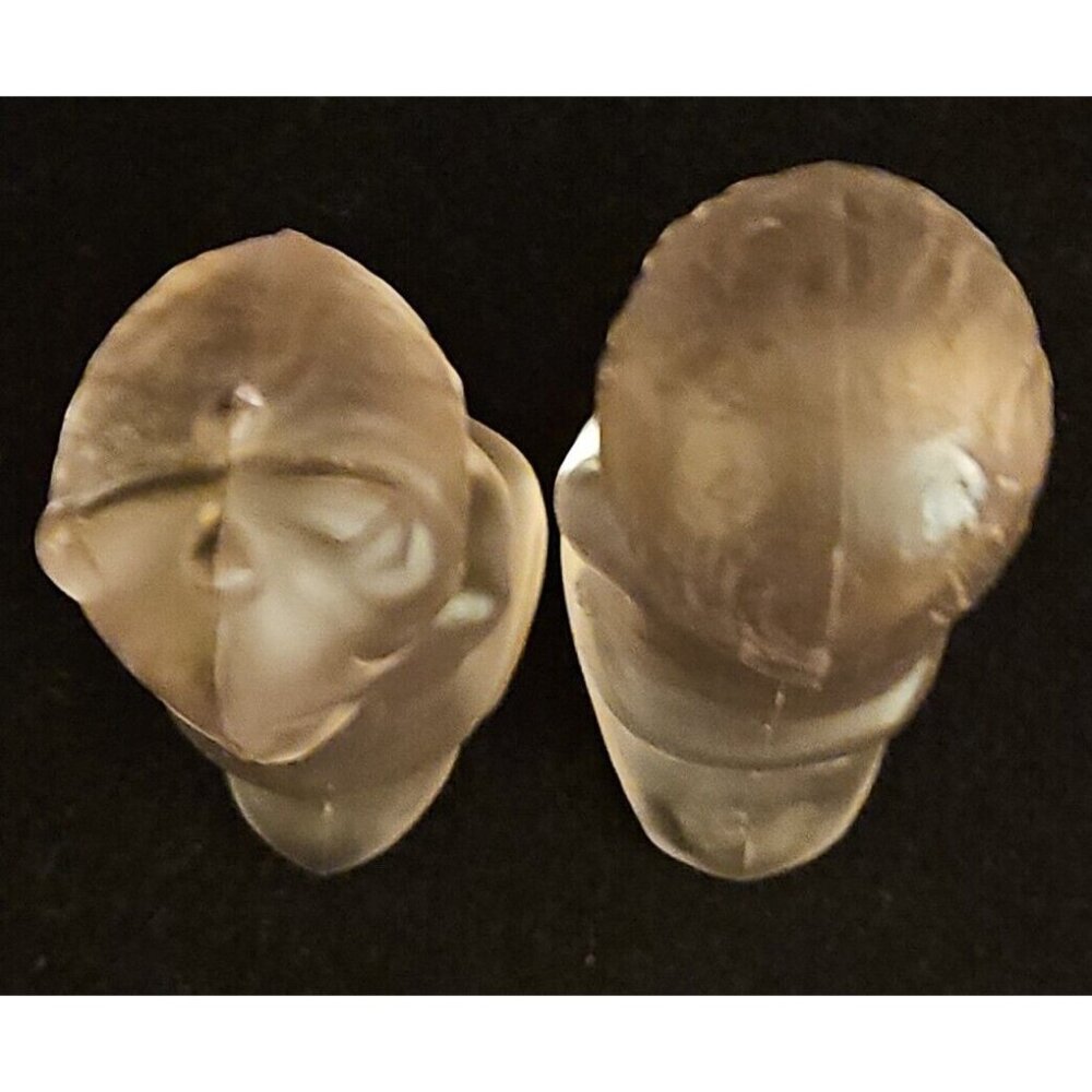 Vintage Fenton Praying Girl and Boy Pair Frosted Glass Figurine Lot Clear - Picture 7 of 13